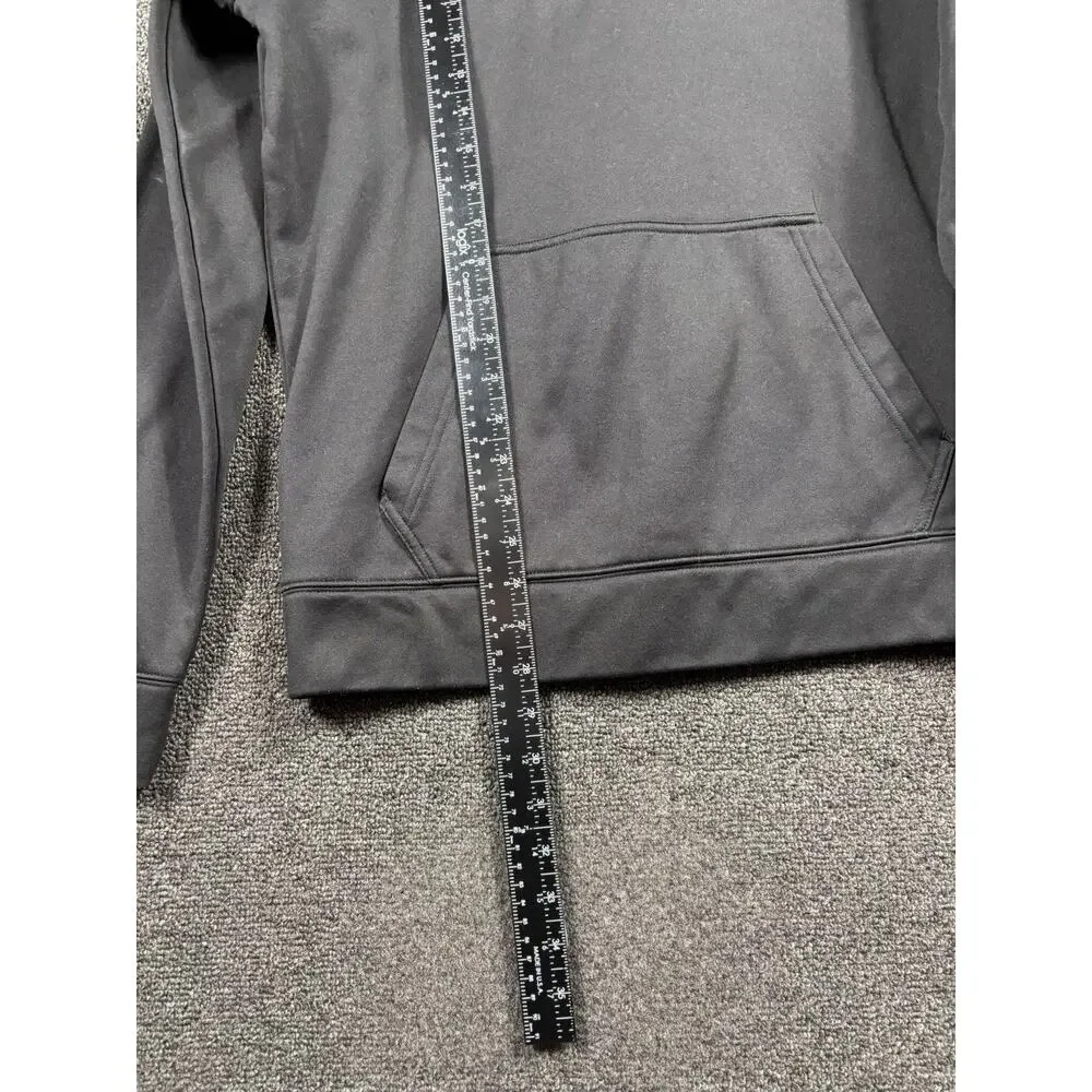 The North Face Hoodie Mens Med Black Gray Logo Fleece Pullover Sweatshirt Warm